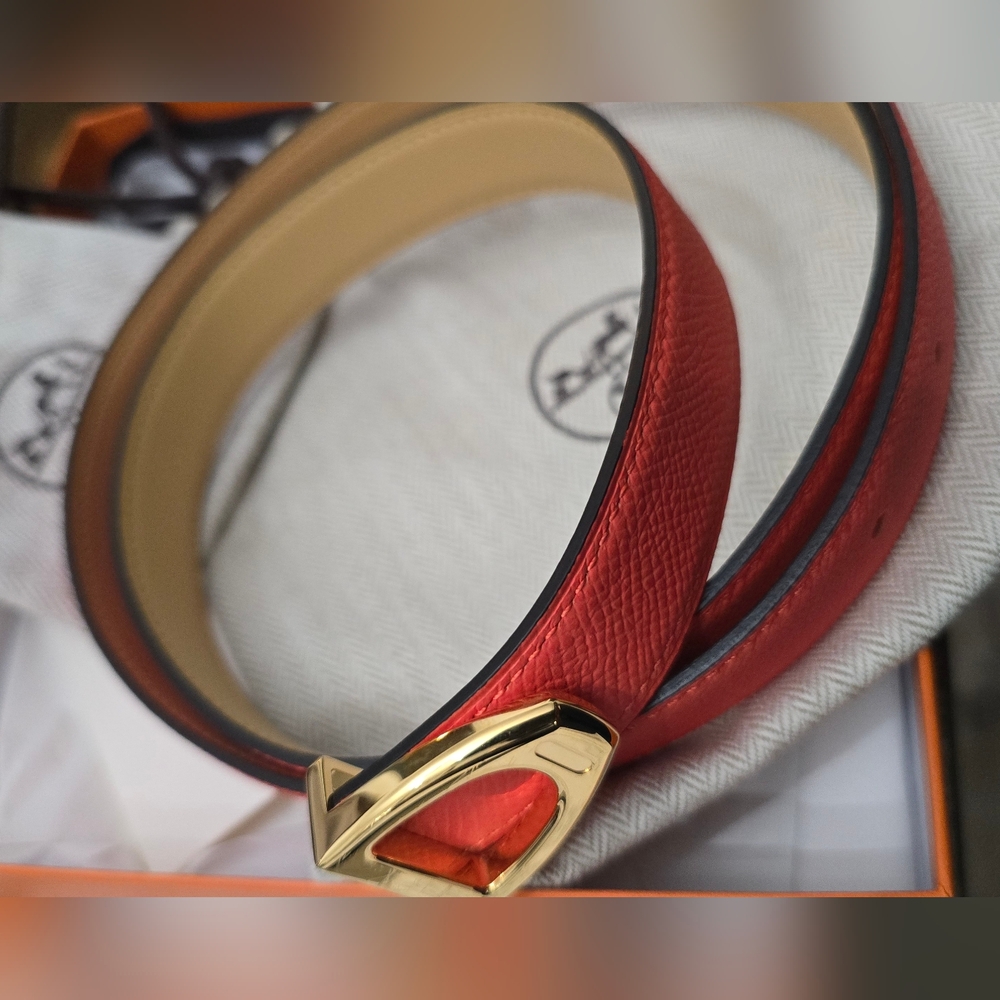 Authentic Hermes Orange Sable Leather Belt - 650 obo - Picture 4 of 9